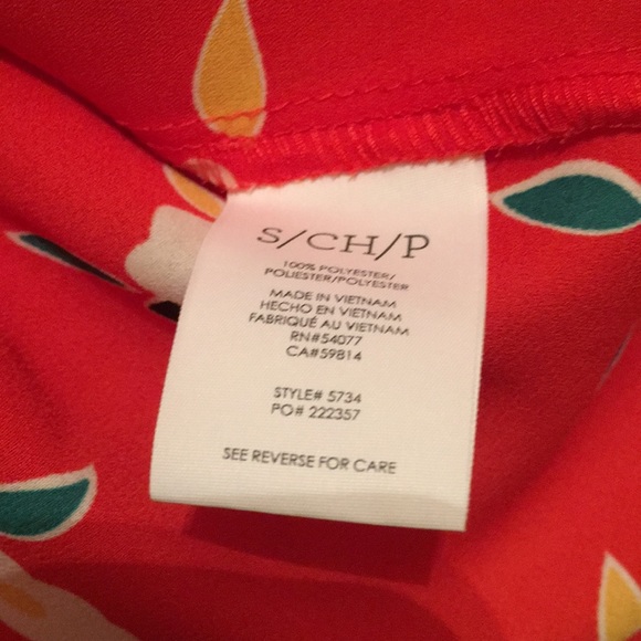 Cabi | Tied Up Red Floral Tank Top w/ Front Tie Small Style Number # 5734 - Picture 6 of 6